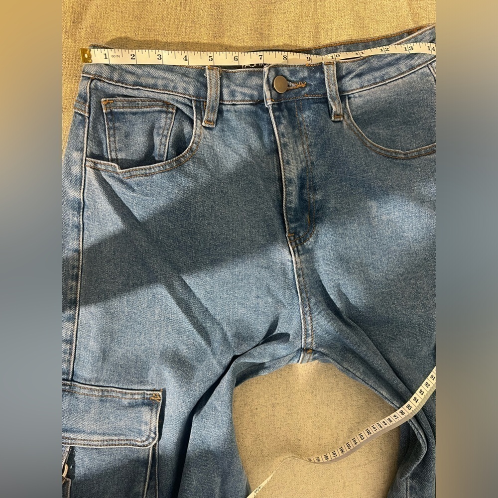 Fashion Nova cargo wide leg jeans size 9 - Picture 7 of 9